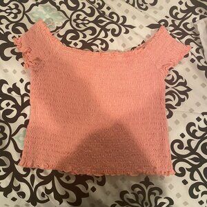 pink off the shoulder top